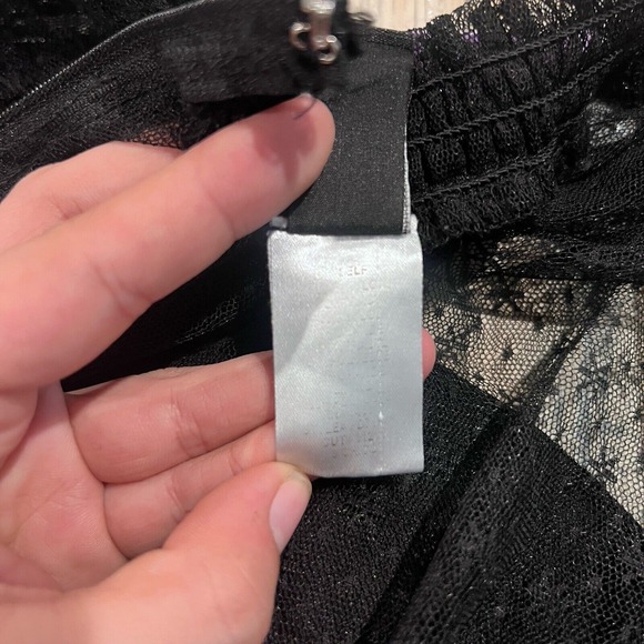 Windsor Womens Black Sheer High Neck Corset Bodycon Dress Sz XS Witchy Victorian - Picture 7 of 11